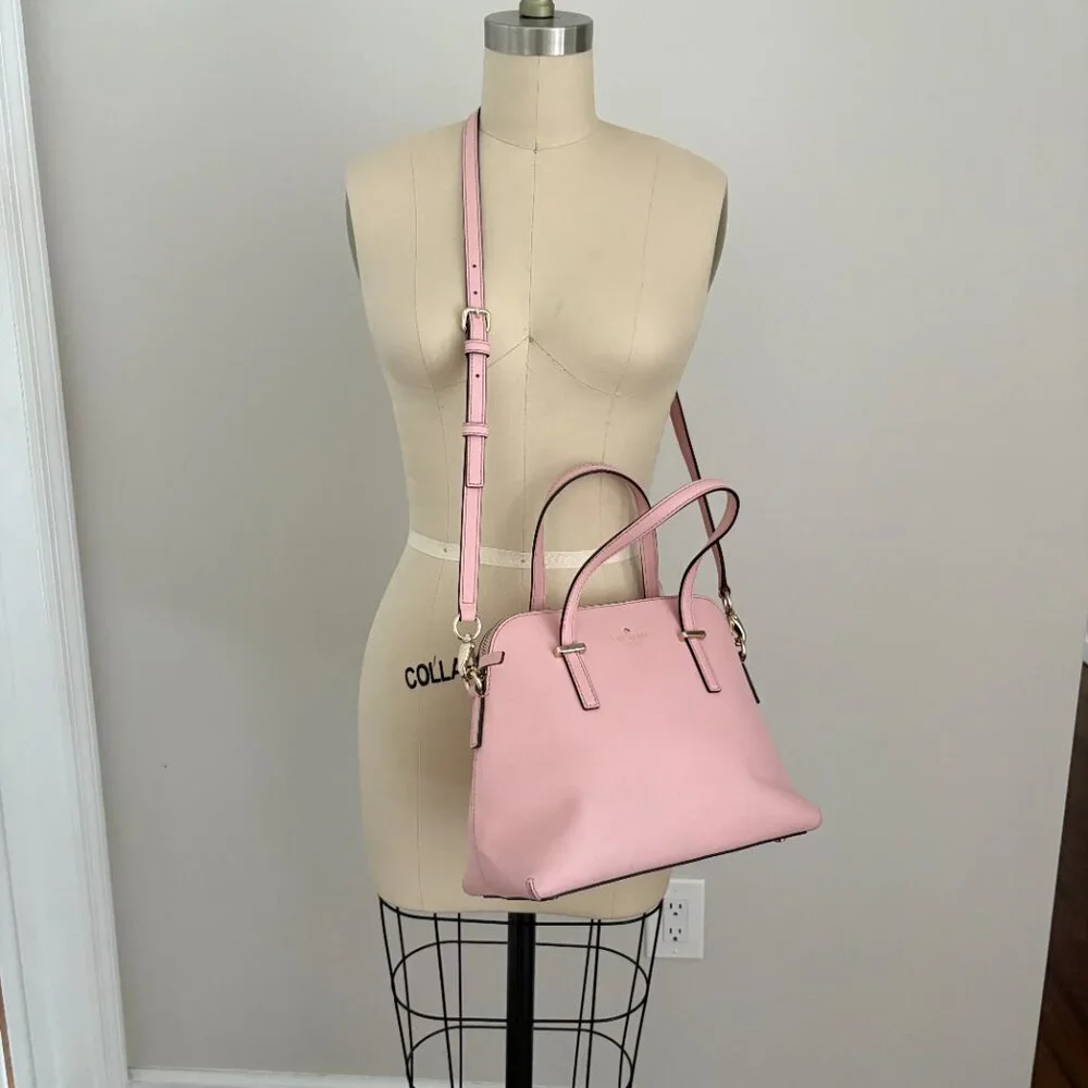 Kate Spade Cedar Street Maise Leather Pink/Rose Satchel Crossbody Quiet Luxury